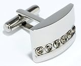 Stainless Steel Cufflinks with Cz Stones in a Nice Gift Box (ck15)