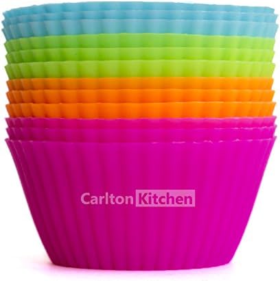 Silicone Baking Cups Molds, Cupcake Liners Bpa-free, Set of 12 Multi-color