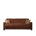Handy Living CAC1-S6-HCH87 Cabo Living Room Convert-A-Couch Chenille Sleeper Sofa, Chocolate with 2 Decorative Paisley Throw Pillows