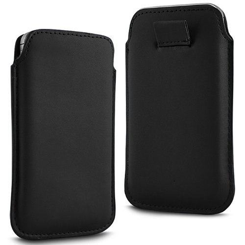 Schwarz Leder PULL Flip Klapp