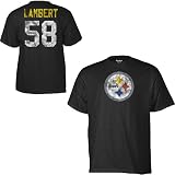 Pittsburgh Steelers Jack Lambert Reebok Throwback Name and Number Distressed T Shirt