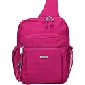 baggallini Crinkle Messenger Sling Bag: Fuschia Sling Bag