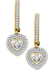 0.76CTW DIAMOND HEART EARRING