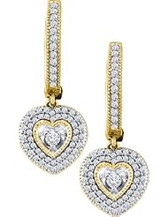 0.76CTW DIAMOND HEART EARRING