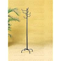 Modern Style Black Finish Metal Eight Hook Coat Hat Rack