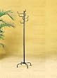 Modern Style Black Finish Metal Eight Hook Coat Hat Rack