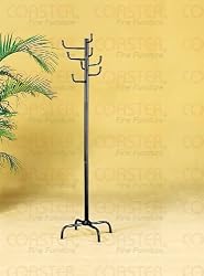 Modern Style Black Finish Metal Eight Hook Coat Hat Rack