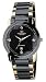 Oniss #ON606-LG Women's Paley Faceted Crystal Black Ceramic Watch with Gold Trim
