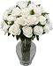 Two Dozen White Roses with Hourglass Vase
