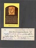 Edward Barrow Autographed / Signed Check w/ Plaque