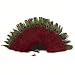 Wine Marabou Feather Fan with Peacock Tips