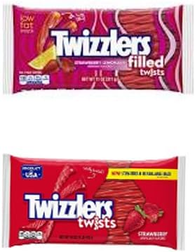 Twizzlers 16 oz Twists Strawberry Flavor Bundle With 11 oz Twizzlers Strawberry Lemonade Filled Twists