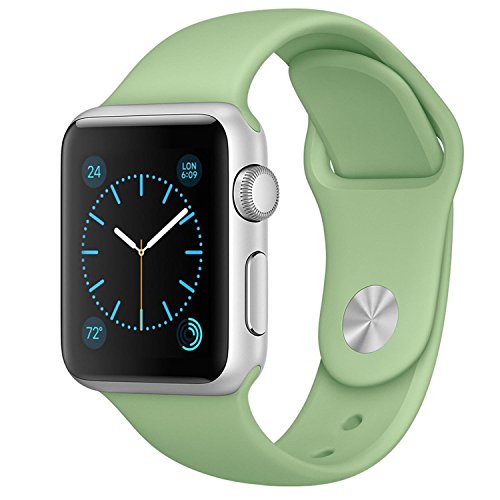 FanTEK Soft Silicone Sport Style Replacement iwatch Strap for Apple Wrist Watch 38mm Models - Small/Medium - Mint