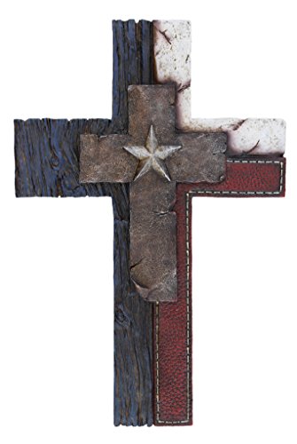 13 1 2 Red White Blue Western Star Decorative Wall Cross