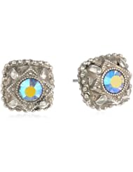 Sorrelli "Viridescence" Vintage Style Crystal Silver-Tone Stud Earrings