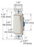 Cooper Industries 7503W Decorator Grade Switch, AC Quiet, 3- Way, White