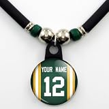 Green Bay Packers Jersey Necklace Personalized with Your Name and Number