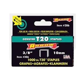 Click here to buy Arrow Fastener 206 3 8-Inch T20 Narrow Flat Crown Staples (1,000-Pack) by Jensen.