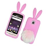 Bunny Skin Case With Furry Tail for LG Optimus M MS690, Pink