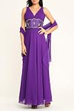 Closeout Sale!! F671 Double V-Neck Pageant Evening Dress