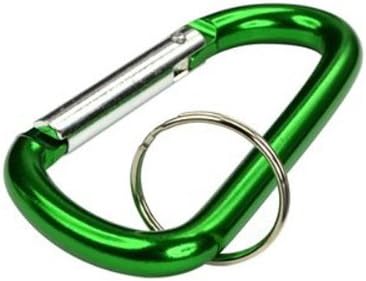 Foxnovo 12pcs D-shaped Aluminum Carabiners Clip Snap Links Snap Hooks with Key Rings (Assorted Color)