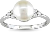 41ce%2Ba2smbL. SL160  10k White Gold Pearl and 1/8ct TDW Diamond Ring