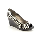 Bandolino Auburn Open Toe Wedges Heels Shoes Black Womens New/Display