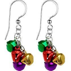 Handcrafted Holiday Color Jingle Bell Earrings