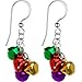 Handcrafted Holiday Color Jingle Bell Earrings