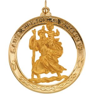 14 Kt Saint Christopher Medal Gold