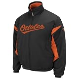 MLB Men's Baltimore Orioles Long Sleeve Lightweight Full Zip Thermabase Premier Jacket (Black/Orange, X-Large)