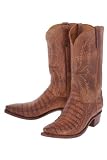 Lucchese 'N8033' Crocodile Cowboy Boots 5/4 Mens - Tan