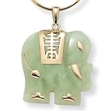 Jade Elephant 14k Gold Pendant