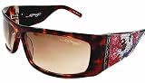 Ed Hardy Beautiful Ghost Shield Sunglasses: Tortoise/Brown Gradient