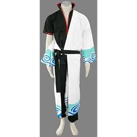  Japanese Anime Silver Soul Cosplay Costume - Sakata Gintoki Kimono 1st Ver Set XX-Large