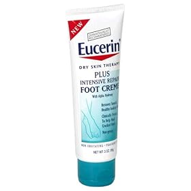 Eucerin Dry Skin Therapy Foot Creme, Plus Intensive Repair, 3-Ounce Tubes (Pack of 3)