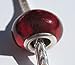 Murano Style Glass Silver Foil Lampwork Bead Fits Pandora Red Frost (1)