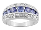 STERLING SILVER 3.24CTW BELLA LUCE TANZANITE COLOR SIMULANT AND DIAMOND SIMULANT RING
