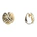 18kt Gold over Sterling Silver Heart Swirl Design Cross Center Rough + High Polish Clip On Earrings
