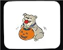 Decorated Mouse Pad with jack-o-lantern, candy, face, bucket, halloween, pet, dog