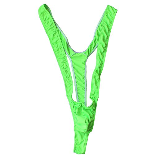 iEFiEL Men's Sexy Borat Manikini Swimsuit Thong Halloween Costume (Green)