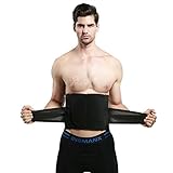 [RSWHYY] メンズ コルセット ウエストサポーター ボディシェイプ ダイエットベルト 腹巻 引き締め ゲルマニウム配合 男女兼用 ビール腹 メタボ スリム くびれ 腰痛 着痩せ ブラック S