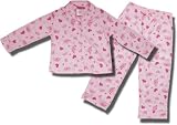 Queen of Hearts pink flannel, coat-style pajamas for children