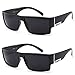 2 Pack - Locs Sunglasses Black Gangster Sunglasses (2 Shinny Black)
