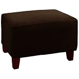 maytex slipcovers-Maytex Pixel Stretch 1-Piece Slipcover Ottoman, Chocolate