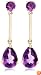 14k Yellow Gold Amethyst Drop Earrings