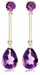 14k Yellow Gold Amethyst Drop Earrings