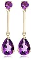 14k Yellow Gold Amethyst Drop Earrings