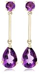 14k Yellow Gold Amethyst Drop Earrings