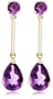 14k Yellow Gold Tear-Shaped Amethyst Drop Earrings